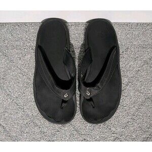 Olukai Ohana Sandals Flip Flop Womens Size 8 Black